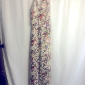 GUESS stunning halter spring floral maxi dress
